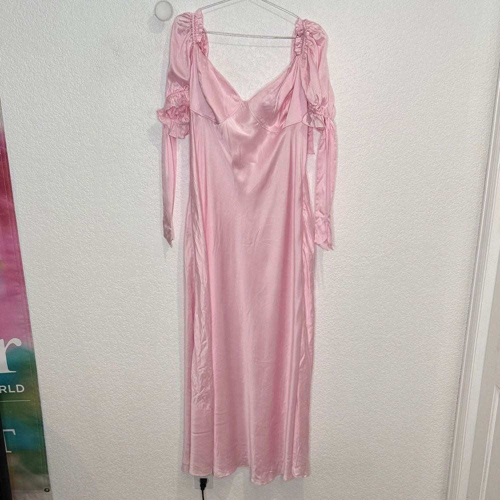 NWT SELKIE The Baby Soft Poet Slip Dress Size 5X Revolve Silk Revolve Baby Pink - Picture 2 of 16